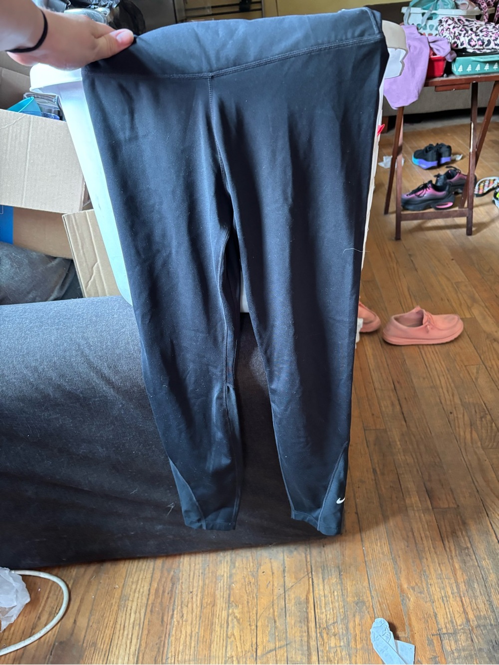 Nike Black Leggings with White Swoosh